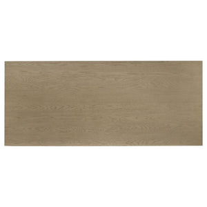 English Elm Oakridge Rectangular Oak Veneer Dining Table with Panel Legs for Modern Gatherings B062P584699
