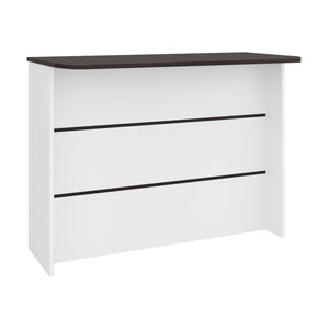 English Elm White Wenge Two Tone Kitchen Island with Open Shelving and Spacious Prep Surface B062P587725
