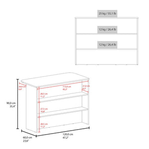 English Elm White Wenge Two Tone Kitchen Island with Open Shelving and Spacious Prep Surface B062P587725