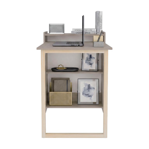 English Elm Bardolino Foldable Writing Desk with Open Shelving for Small Home Offices B062P587751