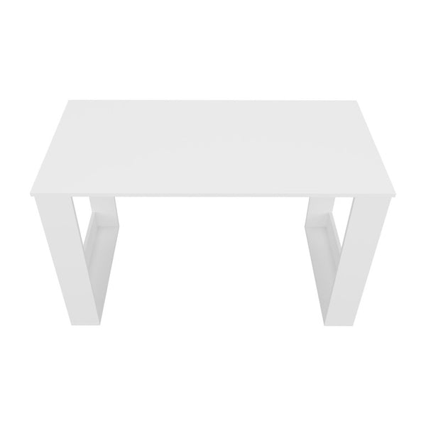 English Elm White Melamine Writing Desk with Spacious Surface for Home Office or Bedroom Study B062P587755