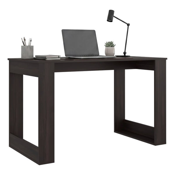 English Elm Dark Brown Laminate Writing Desk Open Frame Design for Home Office or Study Nook B062P587756