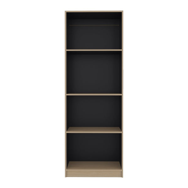 English Elm Wenge Finish Four Shelf Tall Bookcase Slim Profile for Home Office or Living Room B062P587759