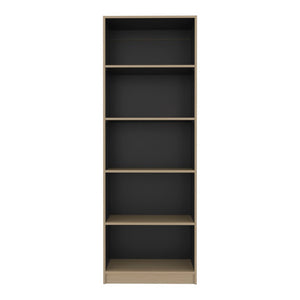 English Elm Wenge Five Shelf Bookcase Slim Vertical Tower for Living Room or Home Office B062P587760