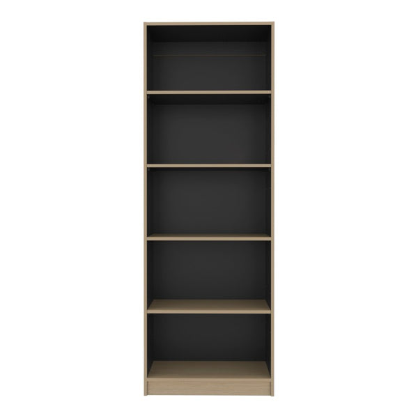 English Elm Wenge Five Shelf Bookcase Slim Vertical Tower for Living Room or Home Office B062P587760