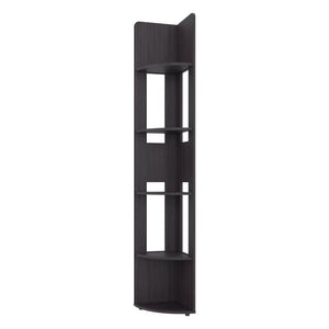 English Elm Wenge Five Tier Corner Bookcase Slim Vertical Storage for Office or Living Room B062P587961
