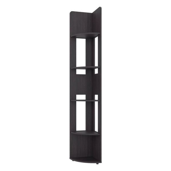 English Elm Wenge Five Tier Corner Bookcase Slim Vertical Storage for Office or Living Room B062P587961