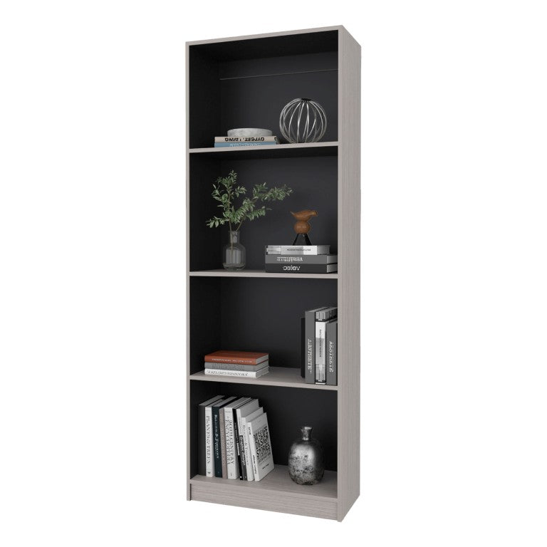 English Elm Wenge Two Tone Tall Bookcase Four Open Shelves for Modern Home Office or Bedroom B062P599355