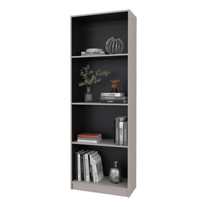 English Elm Wenge Two Tone Tall Bookcase Four Open Shelves for Modern Home Office or Bedroom B062P599355