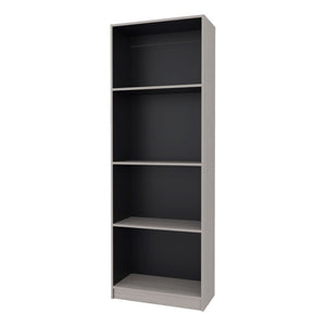 English Elm Wenge Two Tone Tall Bookcase Four Open Shelves for Modern Home Office or Bedroom B062P599355