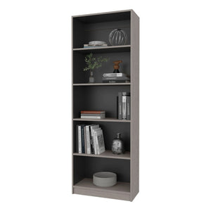 English Elm Wenge Two-Tone Five Tier Tall Bookcase for Home Office Living Room Entryway B062P599356
