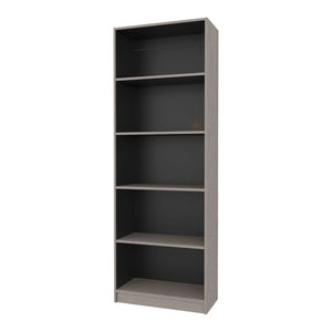 English Elm Wenge Two-Tone Five Tier Tall Bookcase for Home Office Living Room Entryway B062P599356