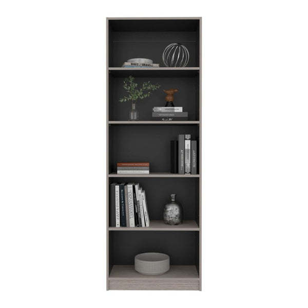 English Elm Wenge Two-Tone Five Tier Tall Bookcase for Home Office Living Room Entryway B062P599356