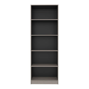 English Elm Wenge Two-Tone Five Tier Tall Bookcase for Home Office Living Room Entryway B062P599356