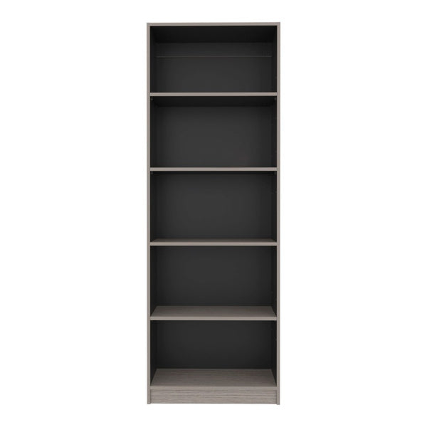 English Elm Wenge Two-Tone Five Tier Tall Bookcase for Home Office Living Room Entryway B062P599356
