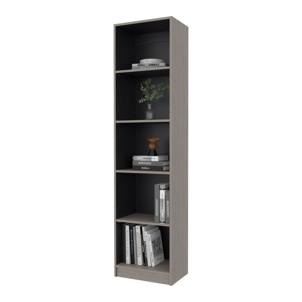 English Elm Wenge Two-Tone Five Shelf Tall Bookcase for Home Office Bedroom or Living Space B062P599357