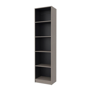 English Elm Wenge Two-Tone Five Shelf Tall Bookcase for Home Office Bedroom or Living Space B062P599357