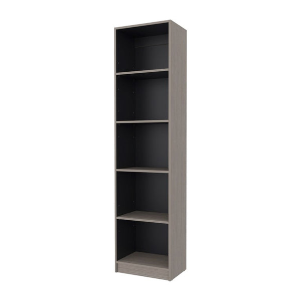 English Elm Wenge Two-Tone Five Shelf Tall Bookcase for Home Office Bedroom or Living Space B062P599357