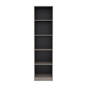 English Elm Wenge Two-Tone Five Shelf Tall Bookcase for Home Office Bedroom or Living Space B062P599357