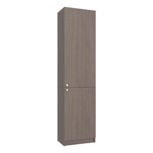 English Elm Wenge Two-Tone Slim Tower Cabinet with Five Shelves for Modern Minimalist Spaces B062P599360