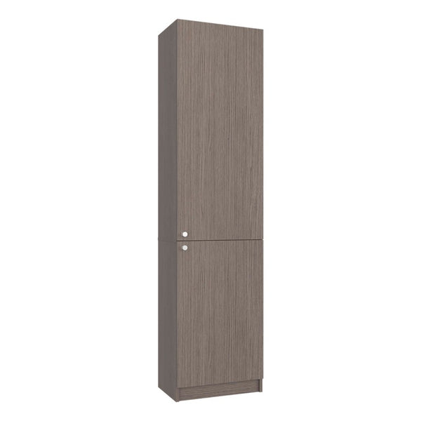 English Elm Wenge Two-Tone Slim Tower Cabinet with Five Shelves for Modern Minimalist Spaces B062P599360
