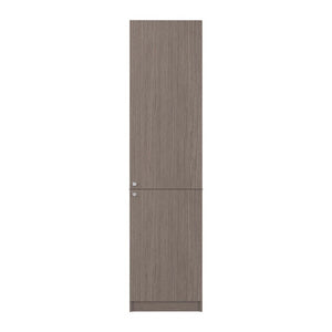 English Elm Wenge Two-Tone Slim Tower Cabinet with Five Shelves for Modern Minimalist Spaces B062P599360