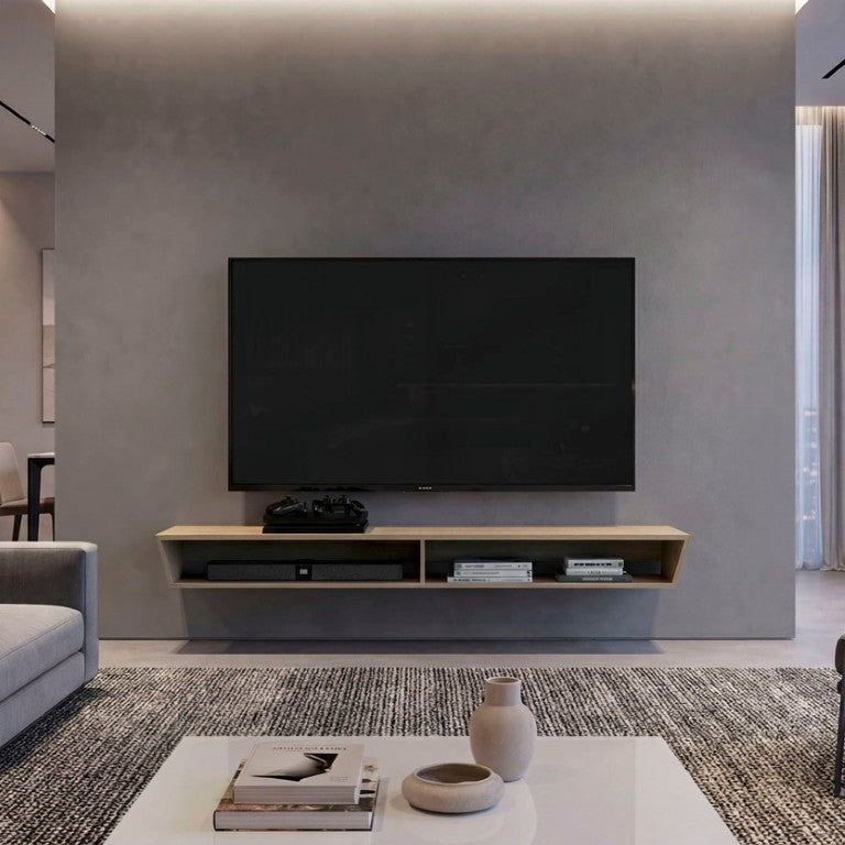 English Elm Cartagena Floating Wall Mounted Media Console with Open Storage for 65 Inch TVs B062P599371