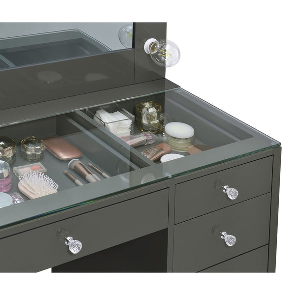 English Elm Fern Kids Hollywood Glam Vanity Set with Globe Lights and Seven Storage Drawers B062S01882