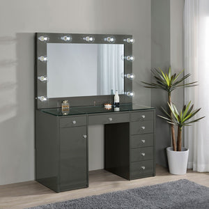 English Elm Fern Kids Hollywood Glam Vanity Set with Globe Lights and Seven Storage Drawers B062S01882