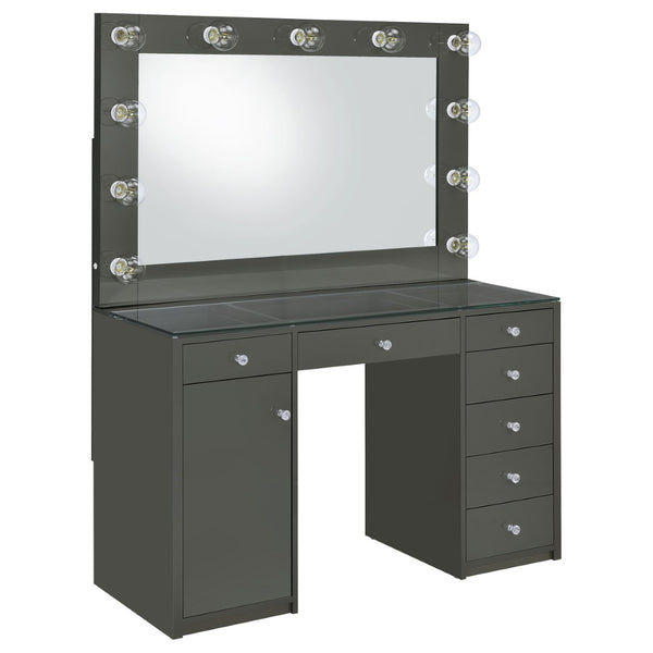 English Elm Fern Kids Hollywood Glam Vanity Set with Globe Lights and Seven Storage Drawers B062S01882