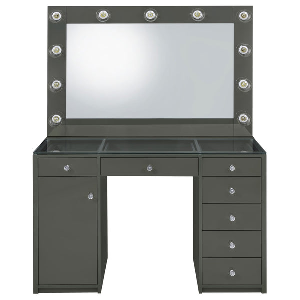 English Elm Fern Kids Hollywood Glam Vanity Set with Globe Lights and Seven Storage Drawers B062S01882