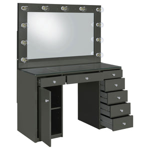English Elm Fern Kids Hollywood Glam Vanity Set with Globe Lights and Seven Storage Drawers B062S01882