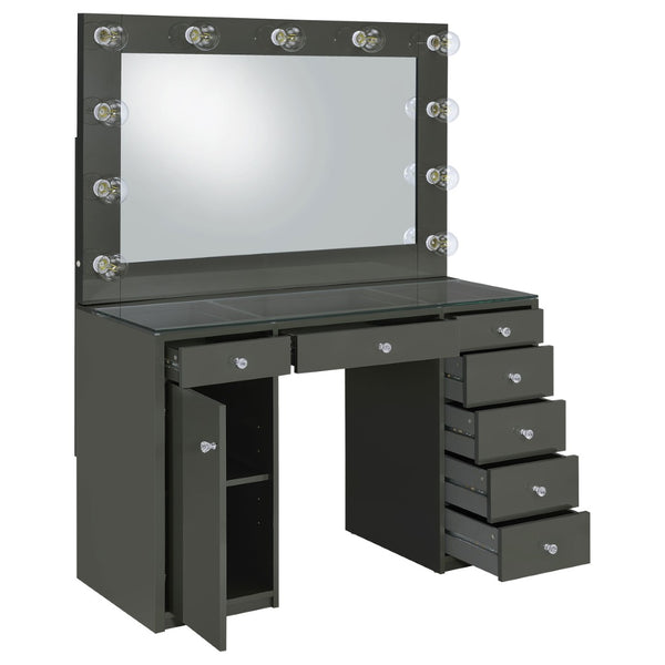 English Elm Fern Kids Hollywood Glam Vanity Set with Globe Lights and Seven Storage Drawers B062S01882