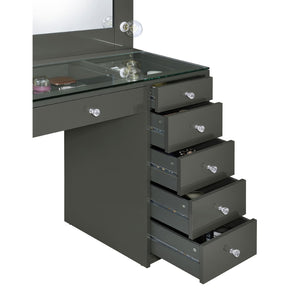 English Elm Fern Kids Hollywood Glam Vanity Set with Globe Lights and Seven Storage Drawers B062S01882