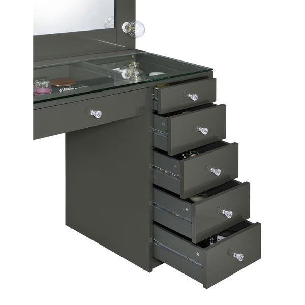 English Elm Fern Kids Hollywood Glam Vanity Set with Globe Lights and Seven Storage Drawers B062S01882