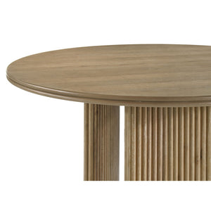 English Elm Dreydon Sculptural Tripod Pedestal Round Dining Table Seats Four in Ash Veneer B062S01883