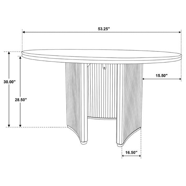 English Elm Dreydon Round Ash Veneer Dining Set with Tripod Pedestal and Upholstered Chairs B062S01884