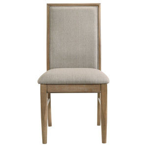 English Elm Dreydon Round Ash Veneer Dining Set with Tripod Pedestal and Upholstered Chairs B062S01884
