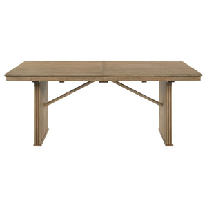 English Elm Dreydon Rustic Extendable Dining Table with Reeded Base and Distressed Wood Finish B062S01885