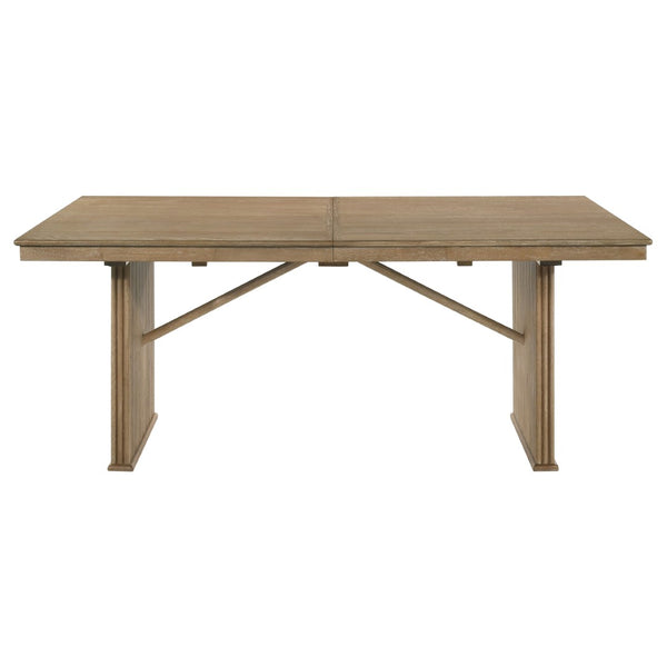 English Elm Dreydon Rustic Extendable Dining Table with Reeded Base and Distressed Wood Finish B062S01885
