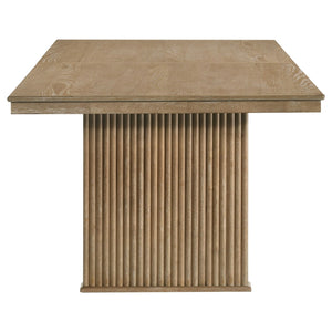 English Elm Dreydon Rustic Extendable Dining Table with Reeded Base and Distressed Wood Finish B062S01885