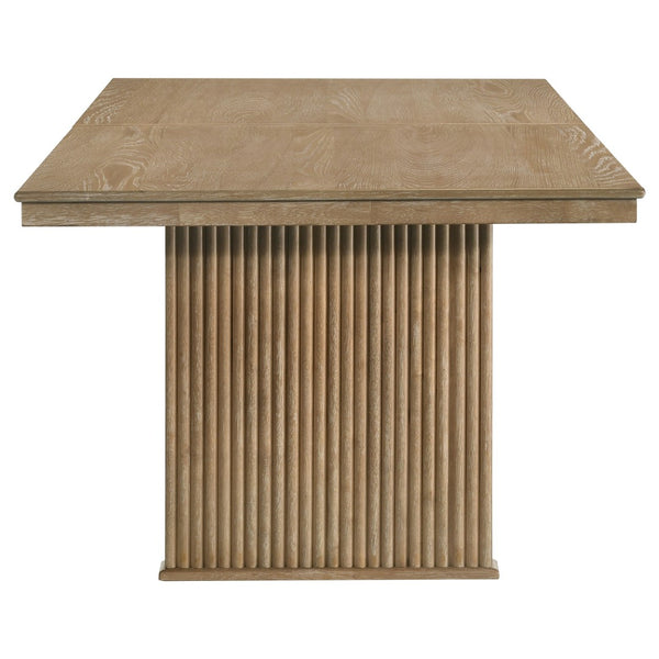 English Elm Dreydon Rustic Extendable Dining Table with Reeded Base and Distressed Wood Finish B062S01885