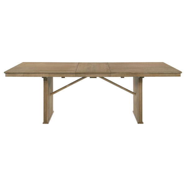 English Elm Dreydon Rustic Extendable Dining Table with Reeded Base and Distressed Wood Finish B062S01885