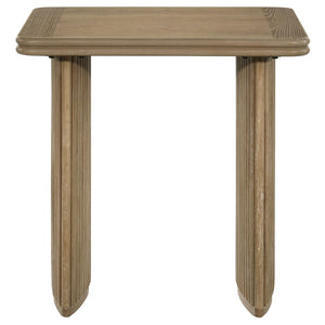 English Elm Dreydon Ash Veneer Square End Table with Reeded Pedestal Base for Living Room B062S01886