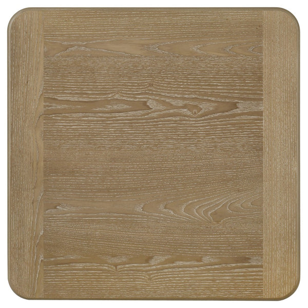 English Elm Dreydon Ash Veneer Square End Table with Reeded Pedestal Base for Living Room B062S01886