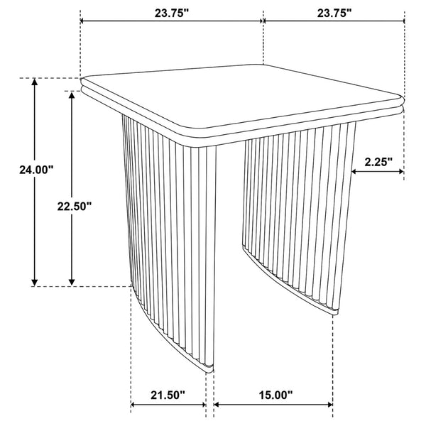 English Elm Dreydon Ash Veneer Square End Table with Reeded Pedestal Base for Living Room B062S01886