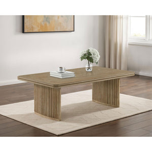 English Elm Dreydon Ash Veneer Rectangular Coffee Table with Reeded Pedestal Base for Living Rooms B062S01887