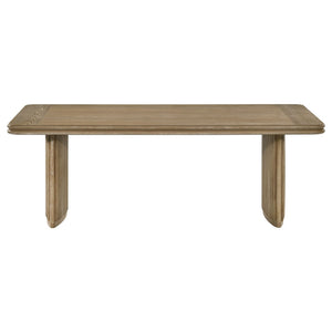 English Elm Dreydon Ash Veneer Rectangular Coffee Table with Reeded Pedestal Base for Living Rooms B062S01887