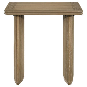English Elm Dreydon Ash Veneer 2 Piece Coffee Table Set with Reeded Pedestal Bases Farmhouse Warmth B062S01888