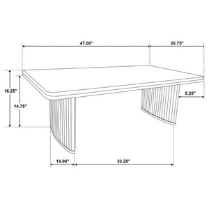 English Elm Dreydon Reeded Pedestal 3 Piece Wood Coffee and End Table Set for Living Rooms B062S01889
